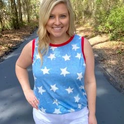 Bibi Star Print Sleeveless Top