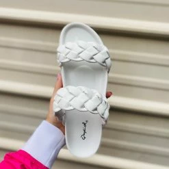 Quipid Two Braided White Sandal
