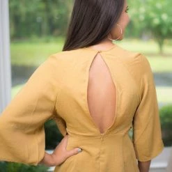Glam Mustard Tie Top