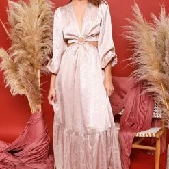 Peach Love Natural Satin Maxi Dresses 11 Peach Love Natural Satin Maxi Dresses