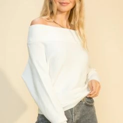 Hyfve Tops White Off The Shoulder Sweater