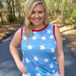 Bibi Star Print Sleeveless Top