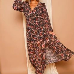 Peach Love Floral Maxi Dress Dresses