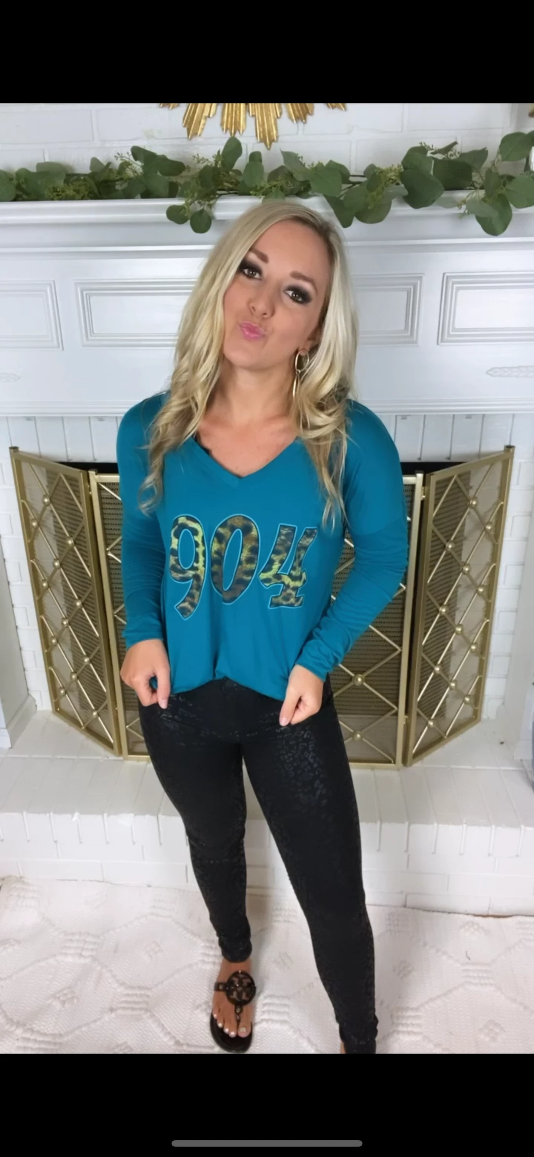 The Black Pearl Boutique 904 Teal V Neck Long Sleeve District 3 The Black Pearl Boutique 904 Teal V Neck Long Sleeve District