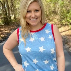 Bibi Star Print Sleeveless Top
