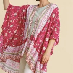 UMGEE New Arrivals Pink Floral Kimono