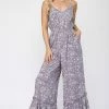 Gigio New Arrivals Lavender Floral Jumpsuit