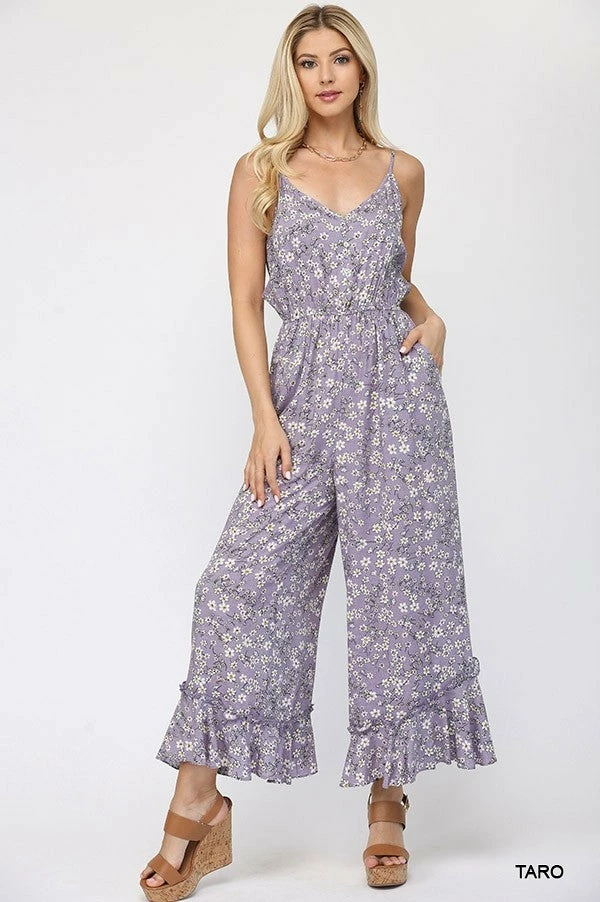 Gigio New Arrivals Lavender Floral Jumpsuit 1 Gigio New Arrivals Lavender Floral Jumpsuit