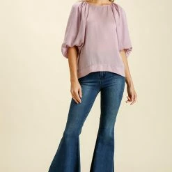 UMGEE Lavender Balloon Sleeve Top Final Sale