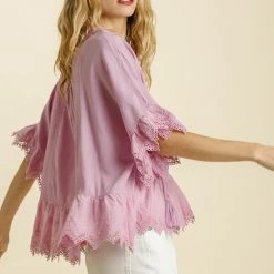 UMGEE Final Sale Lavender Linen V Neck Top 10 UMGEE Final Sale Lavender Linen V Neck Top