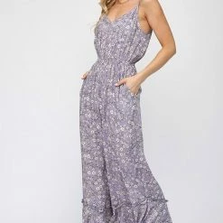 Gigio New Arrivals Lavender Floral Jumpsuit 6 Gigio New Arrivals Lavender Floral Jumpsuit