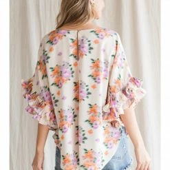 Jodifl New Arrivals Floral Ruffle Sleeve Top