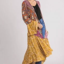 UMGEE Mustard Floral Duster Tops