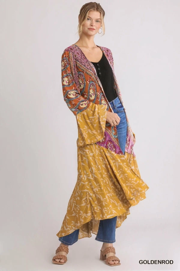 UMGEE Mustard Floral Duster Tops 1 UMGEE Mustard Floral Duster Tops
