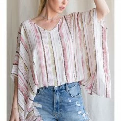 Jodifl New Arrivals Mauve Striped Top
