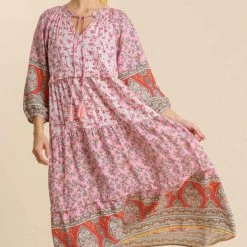 UMGEE Pink Mixed Print Maxi