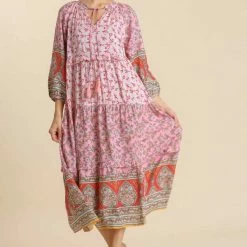 UMGEE Pink Mixed Print Maxi
