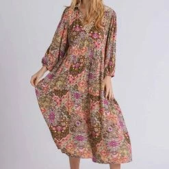 UMGEE Dresses Mixed Print Maxi Dress