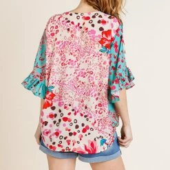 UMGEE New Arrivals Floral/Animal Print V Neck Top 11 UMGEE New Arrivals Floral/Animal Print V Neck Top
