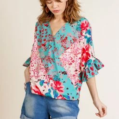 UMGEE New Arrivals Floral/Animal Print V Neck Top 9 UMGEE New Arrivals Floral/Animal Print V Neck Top