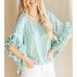 Jodifl Mint Ruffle Top New Arrivals