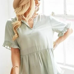 Bibi Light Sage Top