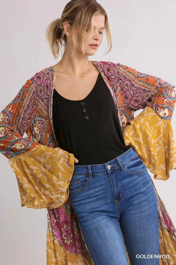 UMGEE Mustard Floral Duster Tops 3 UMGEE Mustard Floral Duster Tops