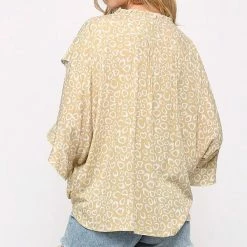 Gigio New Arrivals Mustard Printed Top