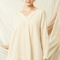 Entro Tops Natural V Neck Top
