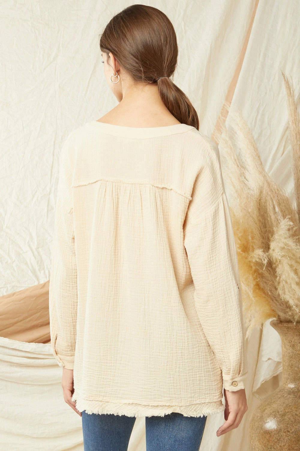 Entro Tops Natural V Neck Top 3 Entro Tops Natural V Neck Top