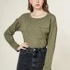Very J Tops Olive Tshirt Bodysuit
