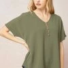 Entro Tops Olive V Neck Top