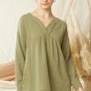 Entro Olive V Neck Top