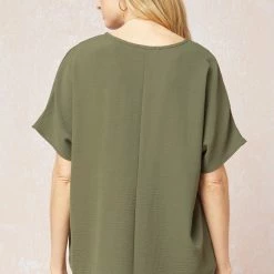 Entro Tops Olive V Neck Top 5 Entro Tops Olive V Neck Top