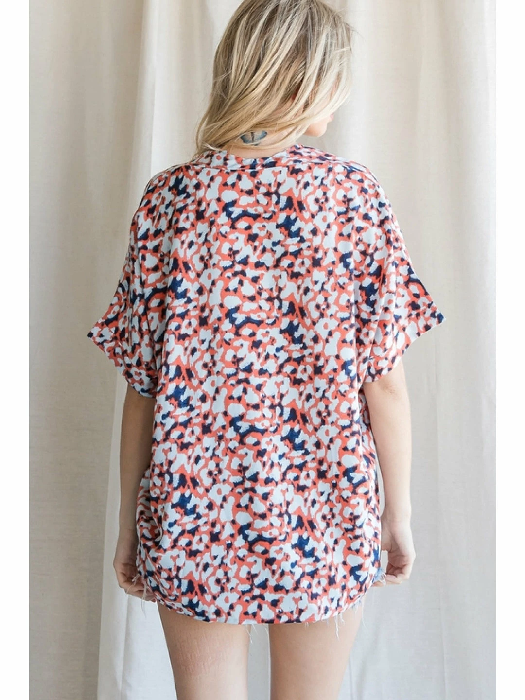 Jodifl Orange Mix Leopard V Neck Top New Arrivals 3 Jodifl Orange Mix Leopard V Neck Top New Arrivals