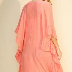 Hyfve Tops Light Orange Ruffled Kimono 5 Hyfve Tops Light Orange Ruffled Kimono