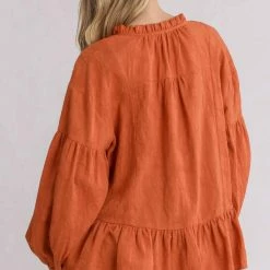 UMGEE Tops Burnt Orange Babydoll Top