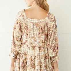 Entro Tops Satin Paisley Print Top 5 Entro Tops Satin Paisley Print Top