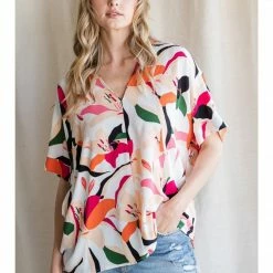 Jodifl New Arrivals Abstract Floral Top