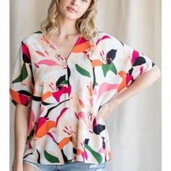 Jodifl New Arrivals Abstract Floral Top