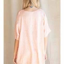 Jodifl Final Sale Peach/Leopard Satin Tee