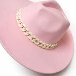 Wall To Wall Pink Matte Chain Hat New Arrivals