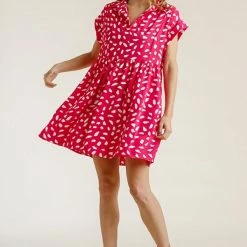 UMGEE Hot Pink Dalmatian Dress New Arrivals