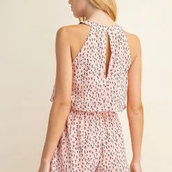 LLove Pink Halter Neck Romper Final Sale