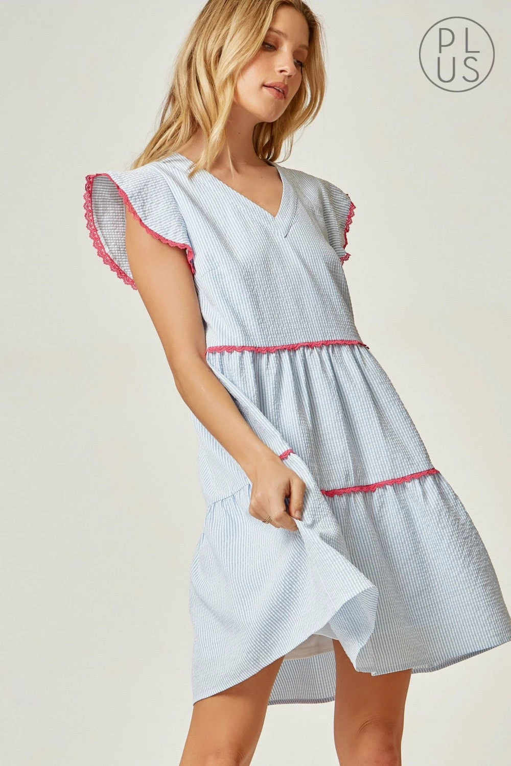 Andree By Unit Pin Striped Babydoll Dress 7 Andree By Unit Pin Striped Babydoll Dress