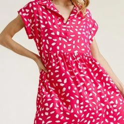 UMGEE Hot Pink Dalmatian Dress New Arrivals