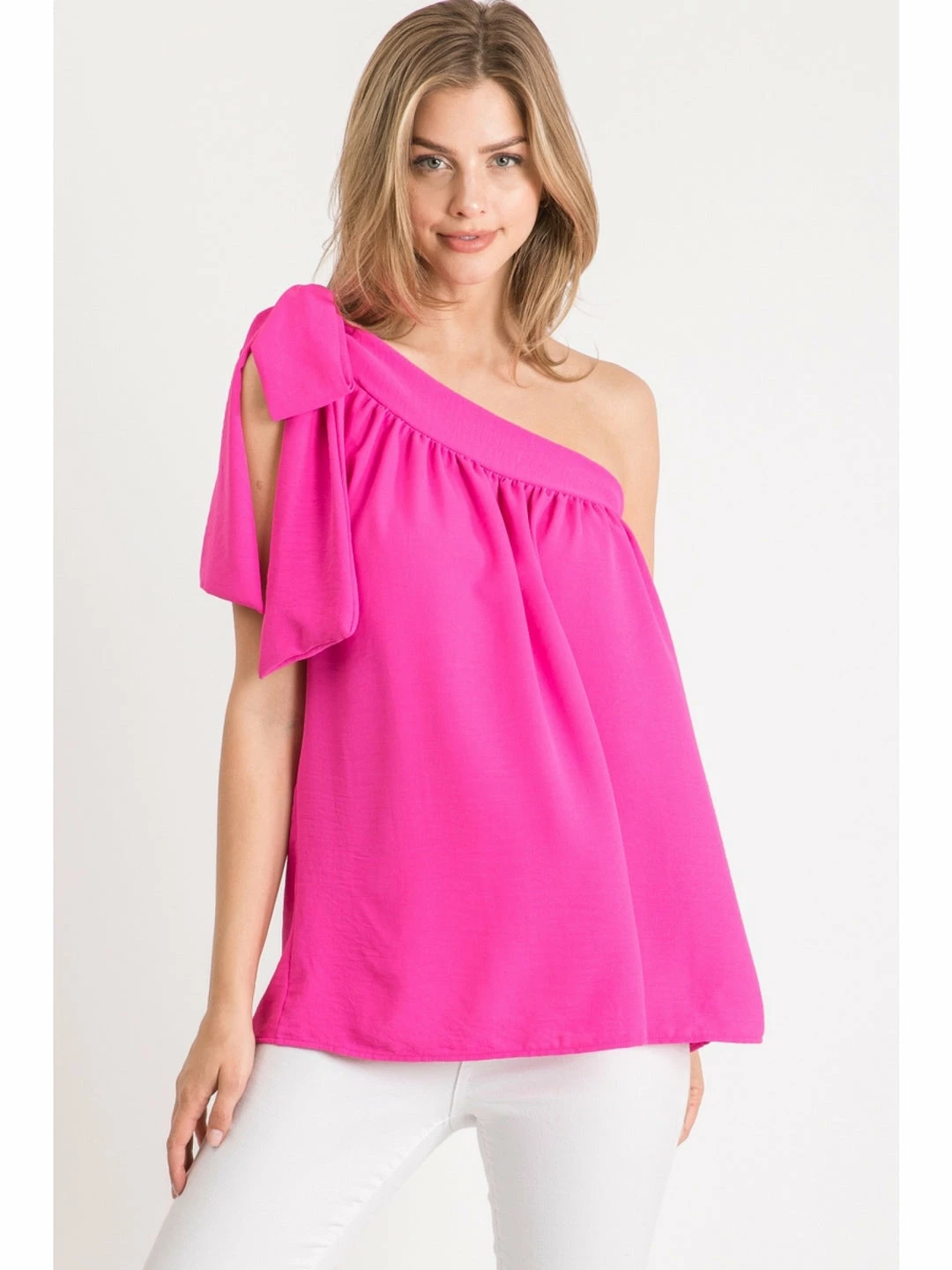 Jodifl Hot Pink One Shoulder Top New Arrivals 1 Jodifl Hot Pink One Shoulder Top New Arrivals