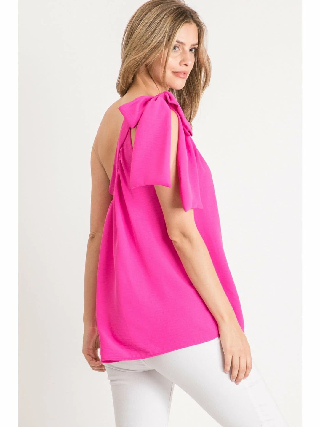 Jodifl Hot Pink One Shoulder Top New Arrivals 2 Jodifl Hot Pink One Shoulder Top New Arrivals