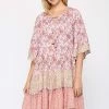 Gigio Dusty Pink Printed Dress New Arrivals