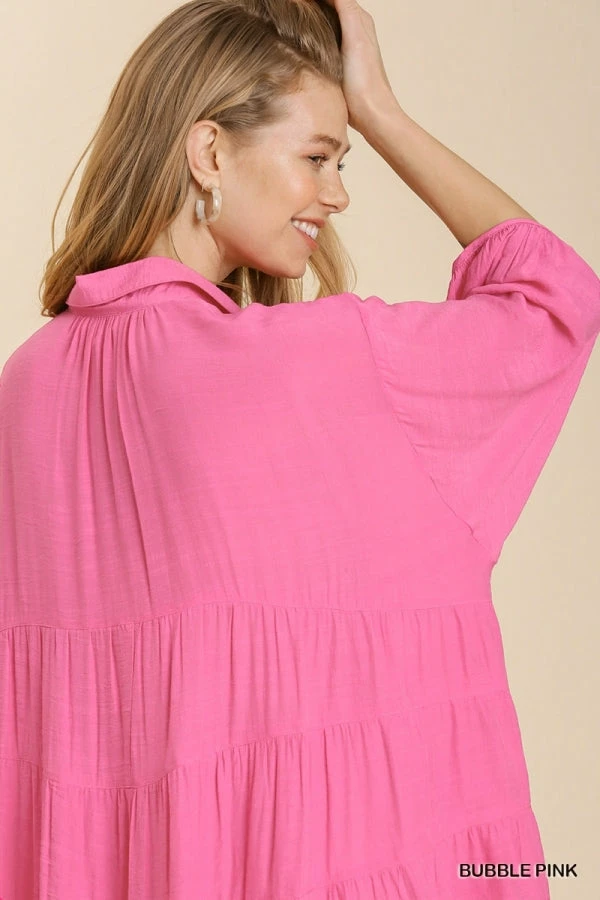 UMGEE Bubble Pink Button Down Top 3 UMGEE Bubble Pink Button Down Top